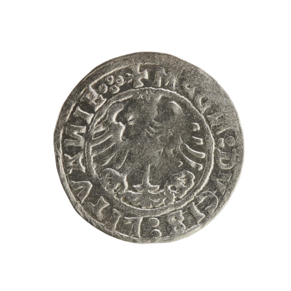 Lithuanian half-grosz (1520), Sigismund I the Old (King of Poland, 1506–1548). Silver coin from the
