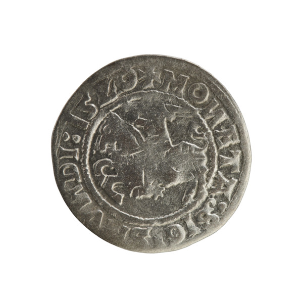 Lithuanian half-grosz, Sigismund I the Old (king of Poland; reign 1506–1548). Silver coin