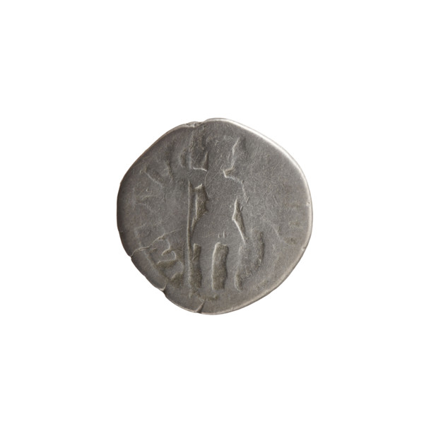 Denarius of Marcus Aurelius (121–180; Roman emperor 161–180). Obverse: Head of Marcus Aurelius with