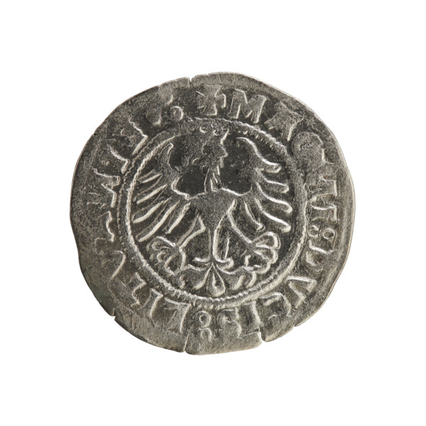 Lithuanian half-grosz, Sigismund I the Old (king of Poland; 1506–1548). Silver coin (half-grosz),