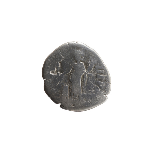 Denarius of Marcus Aurelius (121–180; Roman emperor 161–180). Obverse: head of Marcus Aurelius with