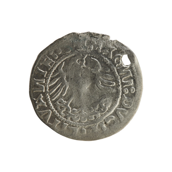 Lithuanian half-grosz, Sigismund I the Old (king of Poland; 1506–1548). R8 (rarity). Polish coin of