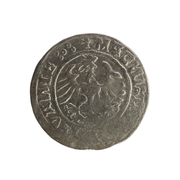 Lithuanian half-grosz, Sigismund I the Old (king of Poland; 1506–1548). Silver coin (half-grosz),