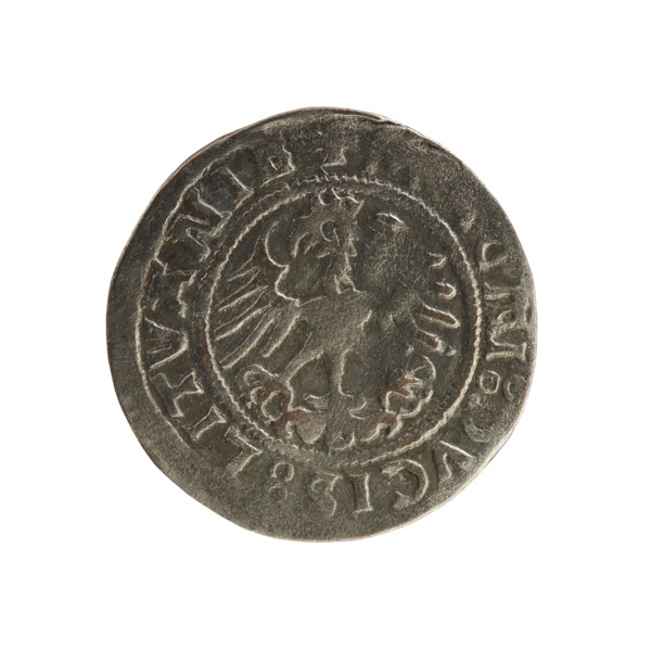 Lithuanian half-grosz, Sigismund I the Old (king of Poland; 1506–1548). Silver coin (half-grosz),