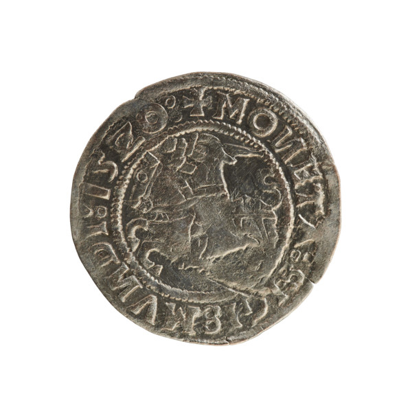 Lithuanian half-grosz, Sigismund I the Old (King of Poland; 1506–1548). Silver coin (half-grosz),