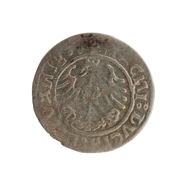 Lithuanian half-grosz, Sigismund I the Old (King of Poland; 1506–1548). Silver coin (half-grosz),