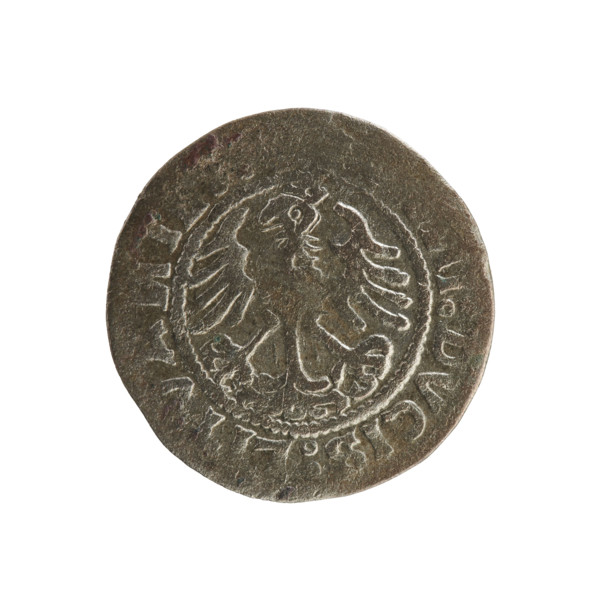 Lithuanian half-grosz, Sigismund I the Old (King of Poland; 1506–1548). Silver coin (half-grosz),