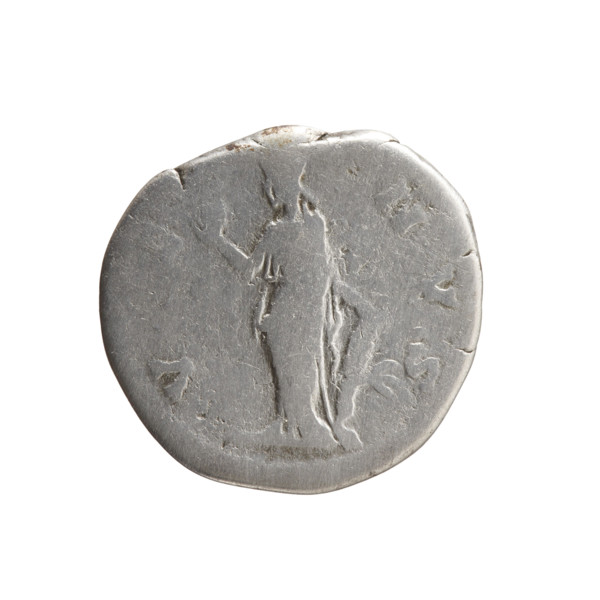 Denarius of Faustina the Younger (ca. 130–176; Roman Empress 161–176; Augusta 147–161). Obverse: