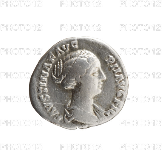 Denarius, Faustina the Younger (ca. 130–176; Roman empress 161–176), draped bust of Faustina II