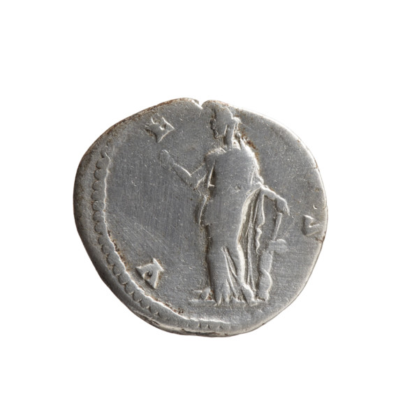 Denarius depicting Faustina the Younger (ca. 130–176; Roman empress 161–176; Augusta), obverse: