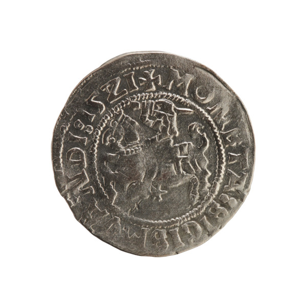 Half-grosz (1521) of Sigismund I the Old (king of Poland, 1506–1548). Obverse: Pogon (Lithuanian