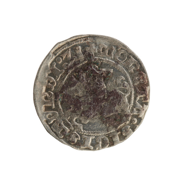 Lithuanian half-grosz, Sigismund I the Old (King of Poland; 1506–1548). Obverse: Pogon (coat of