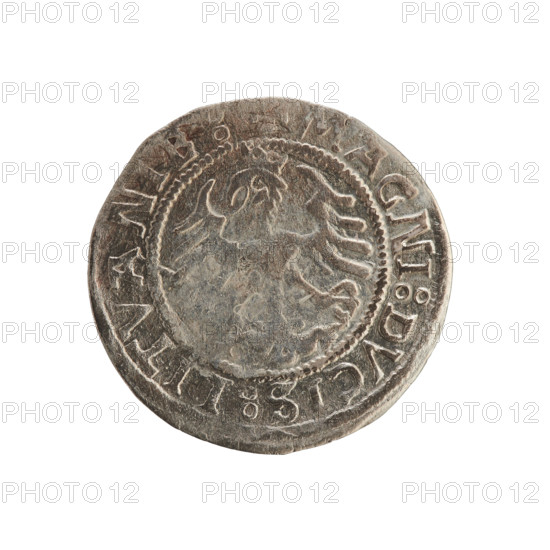 Lithuanian half-grosz, Sigismund I the Old (king of Poland; 1506–1548), 1521. Silver coin