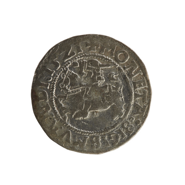 Lithuanian half-grosz, Sigismund I the Old (king of Poland; 1506–1548). Polish coin of the