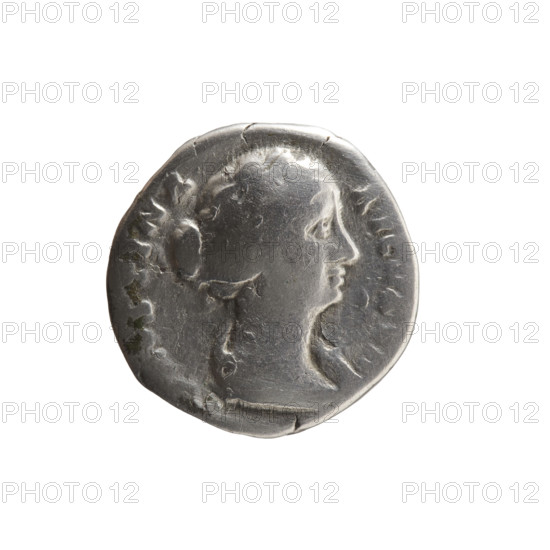 Denarius of Faustina the Younger (ca. 130–176; Roman empress 161–176; Augusta 147–161). Obverse:
