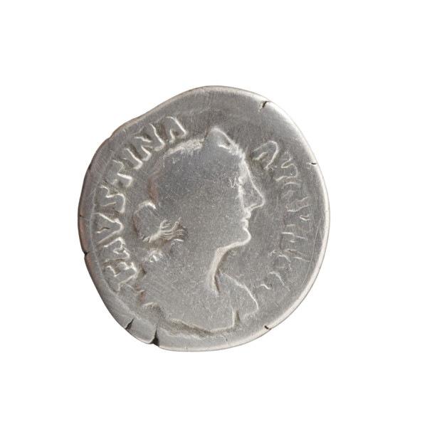 Denarius of Faustina the Younger (ca. 130–176; Roman empress 161–176), issuer Marcus Aurelius