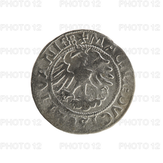 Lithuanian half-grosz, Sigismund I the Old (king of Poland; 1506–1548). Early 16th-century coin