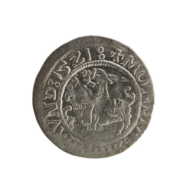 Lithuanian half-grosz, Sigismund I the Old (king of Poland; 1506–1548). Silver coin (half-grosz),