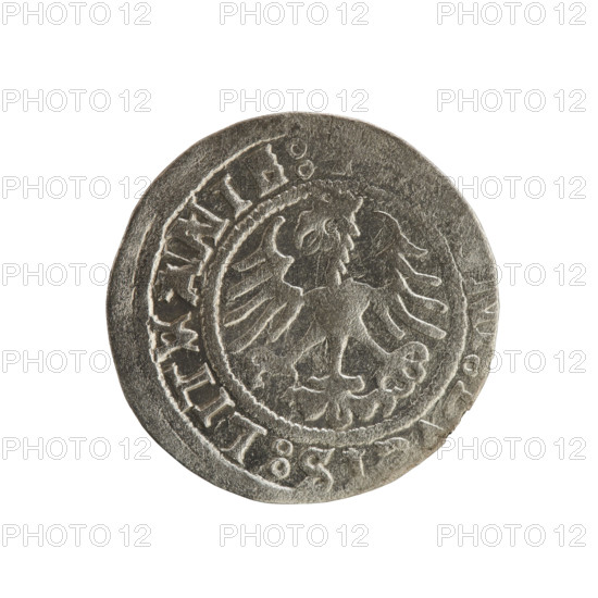 Lithuanian half-grosz, Sigismund I the Old (king of Poland; 1506–1548). Polish coin of the