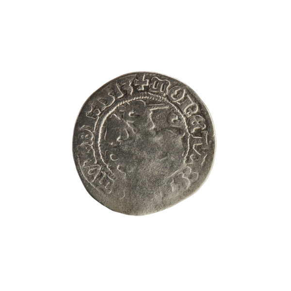 Lithuanian half-grosz, Sigismund I the Old (king of Poland; 1506–1548). R8 (rarity). Polish coin