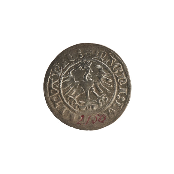 Lithuanian half-grosz, Sigismund I the Old (king of Poland; 1506–1548). R8 (rarity). Polish coin