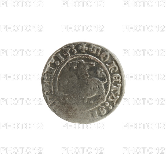 Lithuanian half-grosz, Sigismund I the Old (King of Poland; r. 1506–1548). 1513. Silver coin