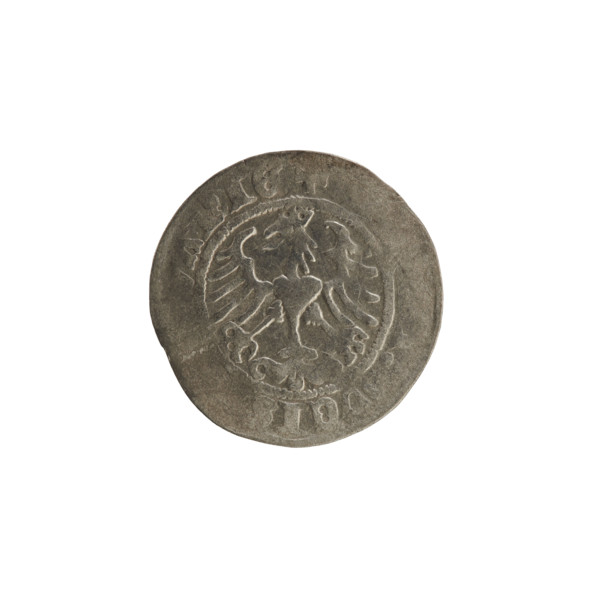 Lithuanian half-grosz, Sigismund I the Old (King of Poland; 1506–1548). Obverse: Pogon (mounted