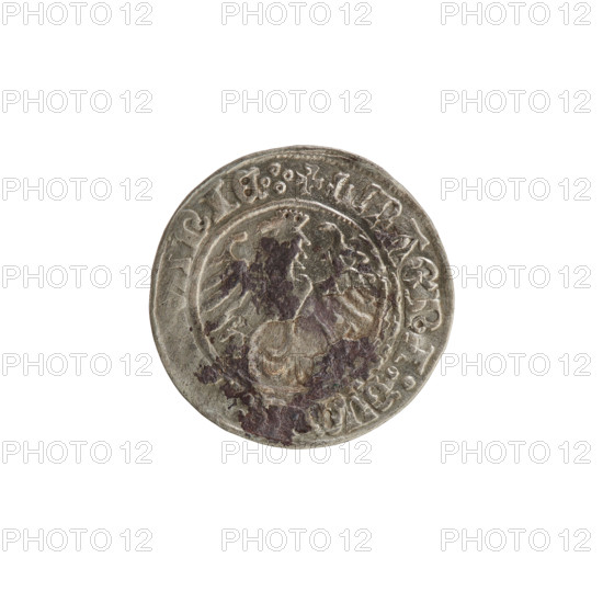 Lithuanian half-grosz, Sigismund I the Old (King of Poland; reign 1506–1548). Silver coin