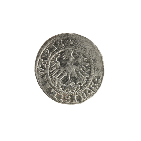 Lithuanian half-grosz, Sigismund I the Old (King of Poland; 1506–1548). Silver coin (half-grosz),
