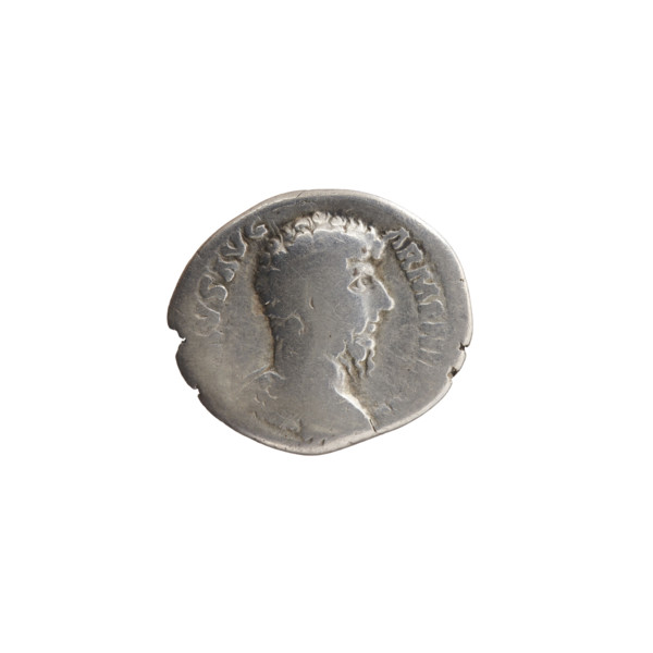 Denarius; issuer: Lucius Verus (130–169, Roman emperor 161–169). Obverse: Bust of Lucius Verus