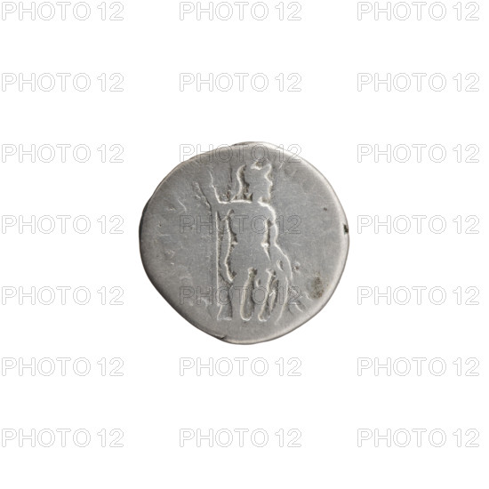 Denarius of Lucius Verus (130–169; Roman emperor 161–169). Obverse: Head of Lucius Verus without a