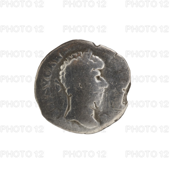 Denarius of Lucius Verus (130–169; Roman emperor 161–169). Obverse: Head of Lucius Verus with