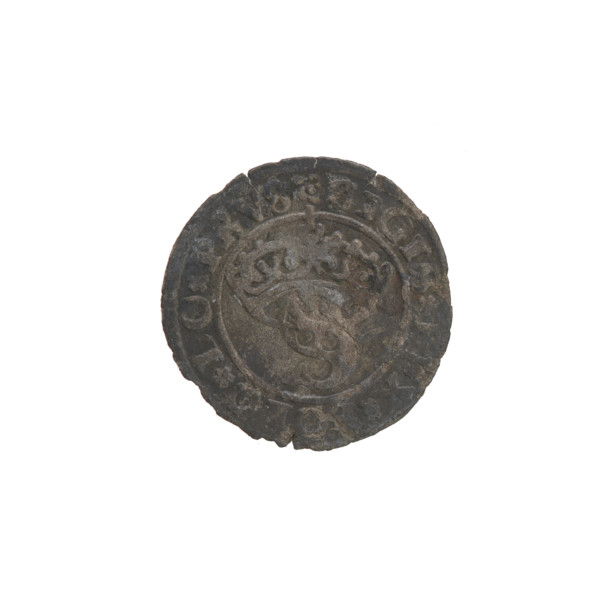 Prussian szelag, Sigismund I the Old (King of Poland; 1506–1548). Obverse: under the crown the