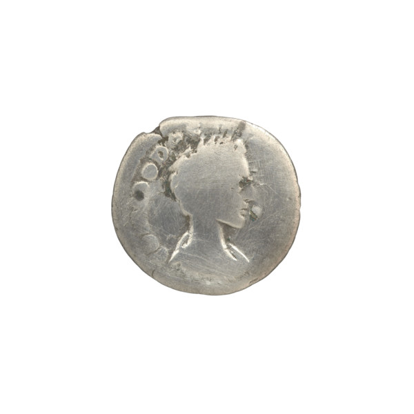 Denarius; obverse: bust of young Commodus, bareheaded, draped, facing right; legend COMMODO C.