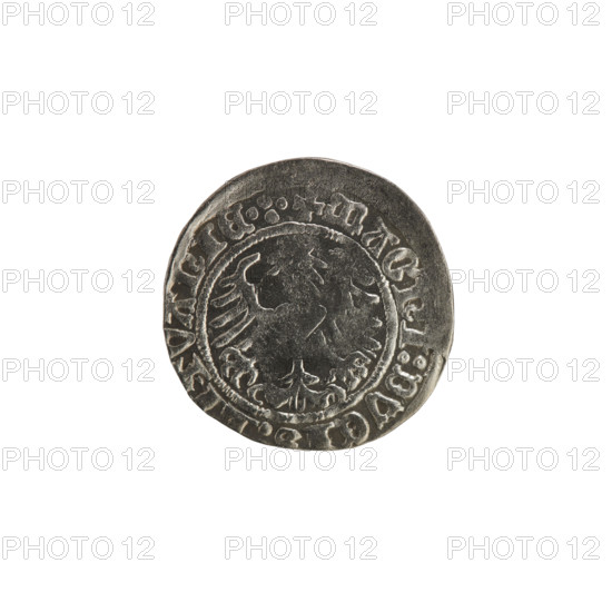 Lithuanian half-grosz, Sigismund I the Old (King of Poland; 1506–1548); 1514. Obverse: Pogon