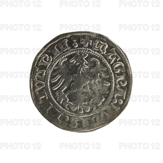 Lithuanian half-grosz, Sigismund I the Old (King of Poland; 1506–1548). Silver coin (half-grosz),