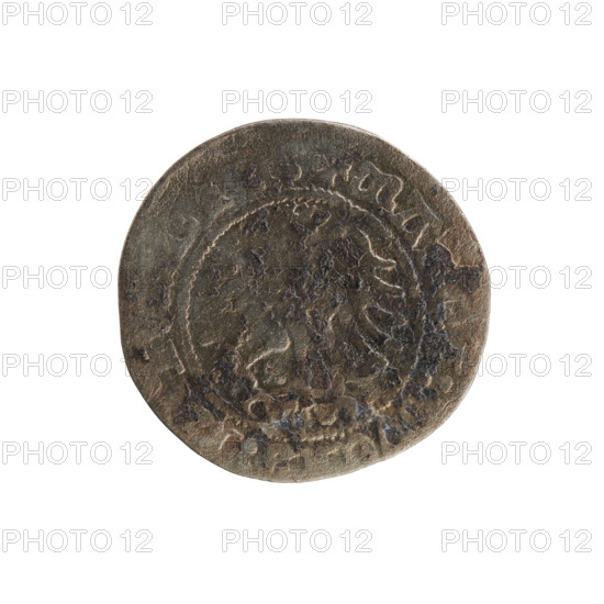 Lithuanian half-grosz, Sigismund I the Old (King of Poland; 1506–1548). Silver coin (half-grosz),