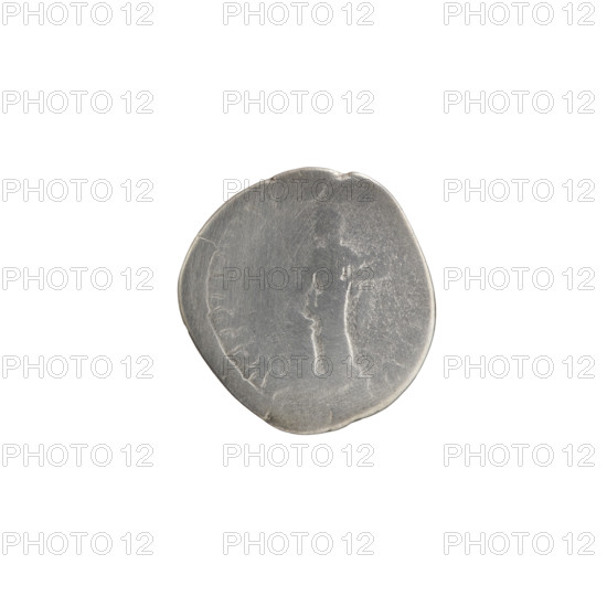 Denarius of Commodus (161–192; Roman Emperor 177–192). Obverse: Head of Commodus in laurel wreath