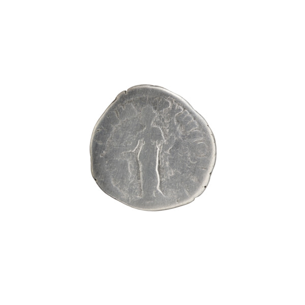 Denarius of Commodus (161–192; Roman emperor 177–192). Obverse: Head of Commodus in laurel wreath