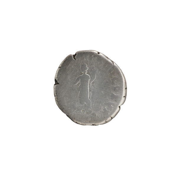 Denarius of Commodus (reigned 177–192). Obverse: Head of Commodus in a laurel wreath facing right,