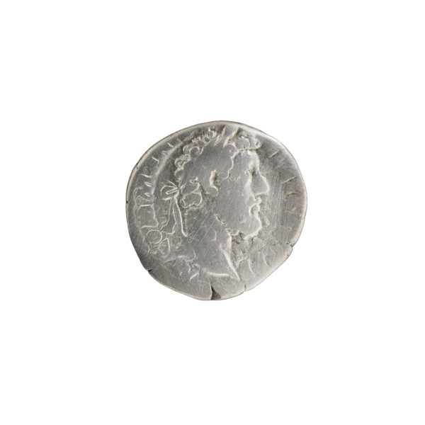 Denarius of Commodus (reigned 177–192). Obverse: Head of Commodus in a laurel wreath to the right,