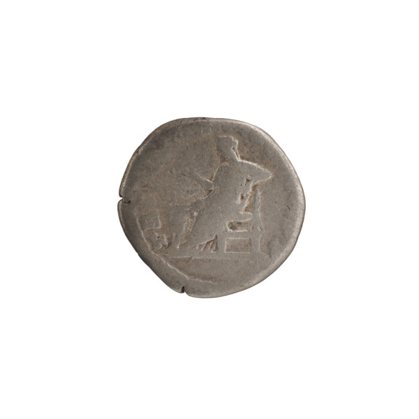 Denarius of Commodus (reigned 177–192 CE). Obverse: laureate head of Commodus facing right, legend