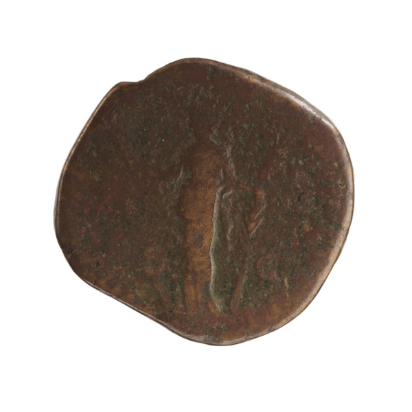 Sestertius of Commodus (161–192; Roman emperor 177–192). Obverse: head of Commodus in a laurel