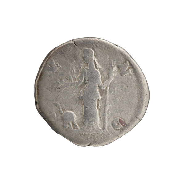 Denarius; obverse: draped bust of Crispina facing right, inscription CRISPINA AVGVSTA; reverse: