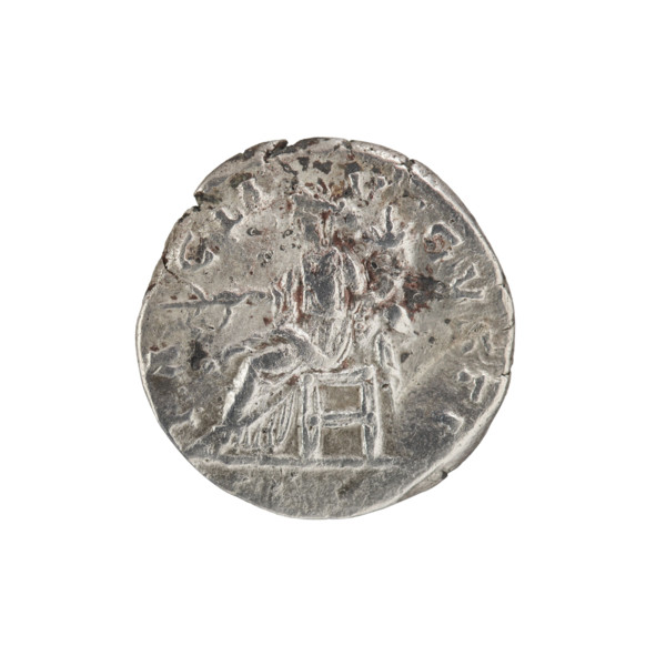 Denarius (subaerate): obverse—head of Septimius Severus in laurel wreath facing right, legend 'RT
