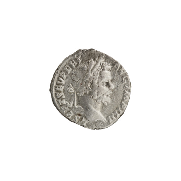 Denarius; obverse: head of Septimius Severus in a laurel wreath facing right, inscription 'L SEPT