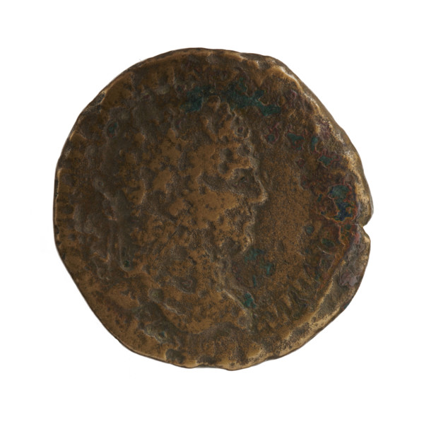Sestertius, Caracalla (188–217; Roman emperor 198–217). Obverse: M. ANTONINVS A. BRIT — Head of