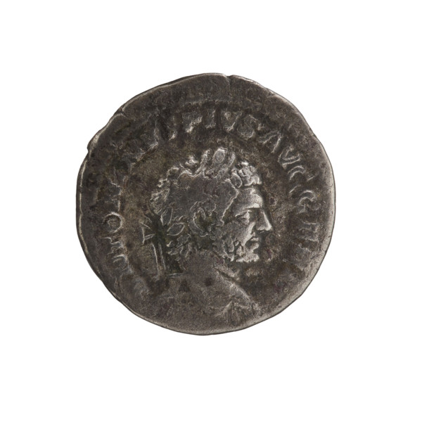 Denarius of Caracalla (188–217; Roman emperor 198–217). Obverse: ANTONINVS PIVS AVG GERM — Head of