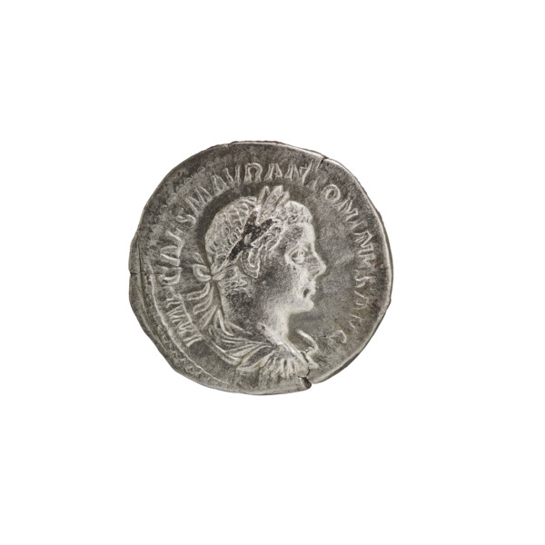 Denarius, Elagabalus (204–222; Roman emperor 218–222). Obverse: IMP CAES MAVR ANTONINVS AVG — Bust