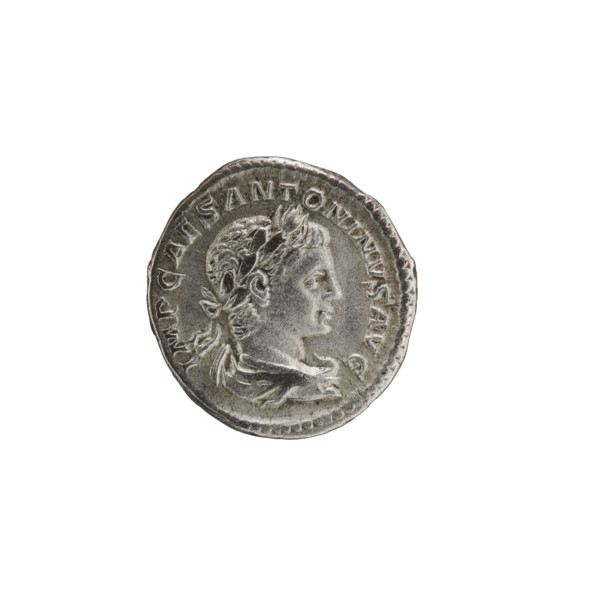 Denarius, Salus standing in front of an altar feeding a snake (iconographic). Obv.: IMP CAES